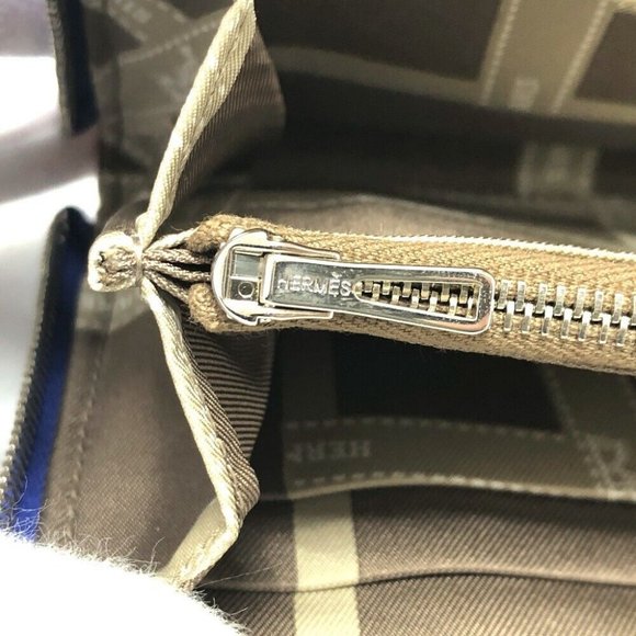 HERMES Azap Long Silk-In Zip Around Long Wallet Epsom Blue Based - Picture 8 of 11